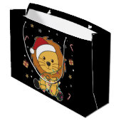 ライオンクリスマススノーウィンターアニマルズライオンズラージGif ラージペーパーバッグ (裏面アングル)