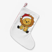ライオンクリスマススノーウィンターアニマルライオンアダルトクロ スモールクリスマスストッキング (正面 (吊り時))