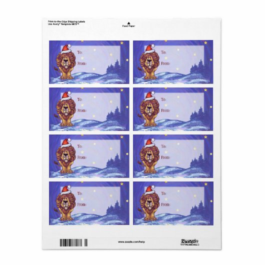 ライオンクリスマス ラベル (フルシート)