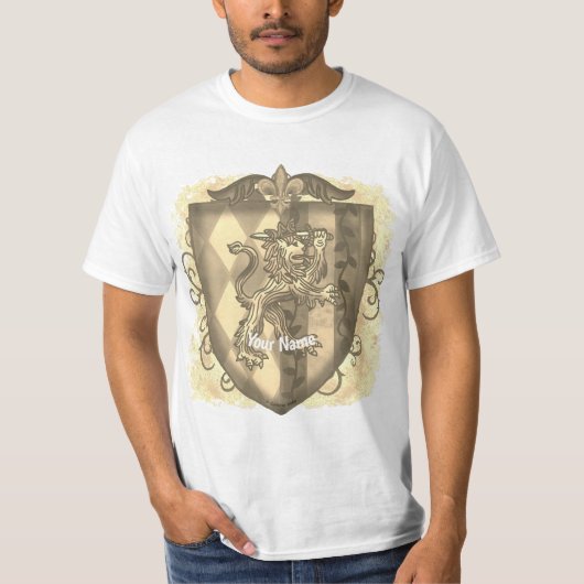 ライオンクレストストライプスシールド姓 Tシャツ (正面)
