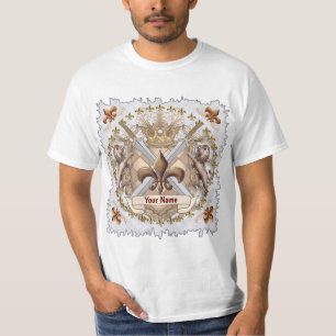 ライオングリフィンシールド家紋名字 Tシャツ