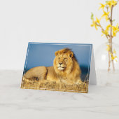 ライオングリーティングカード カード (黄色い花)