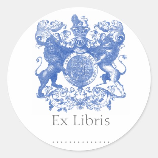 ライオンコートオブアームズEx Libris ラウンドシール (正面)