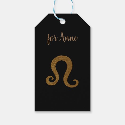 ライオンゴールデンカスタム占星術サイン ギフトタグ (正面)