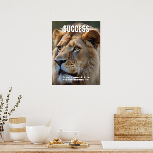 ライオンサクセス引用文 感動的 ポスター (キッチン)