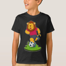 ライオンサッカー選手サッカー Tシャツ