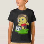 ライオンサッカー選手サッカー Tシャツ (正面)