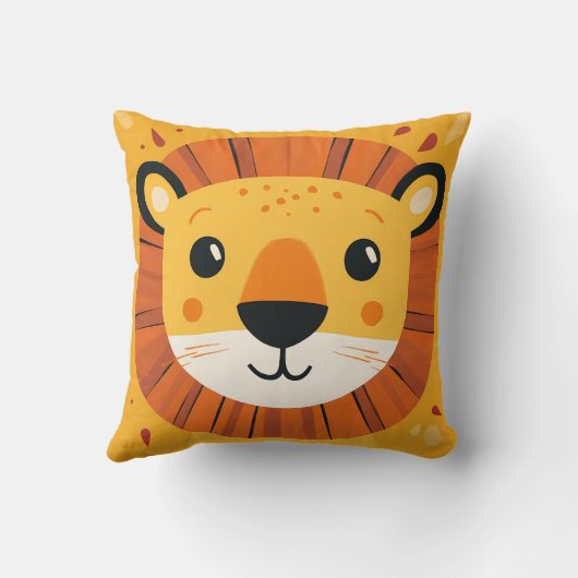 ライオンサファリよくはしゃぐキッズ子供部屋イエロー クッション (裏面)