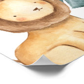 ライオンサファリジャングルベビー子供部屋プリント ポスター (角)