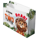 ライオンサファリツワイルド子供の誕生日パーティー ラージペーパーバッグ (正面アングル)