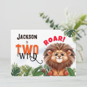 ライオンサファリツワイルド子供の誕生日パーティー 招待状 (スタンド正面)