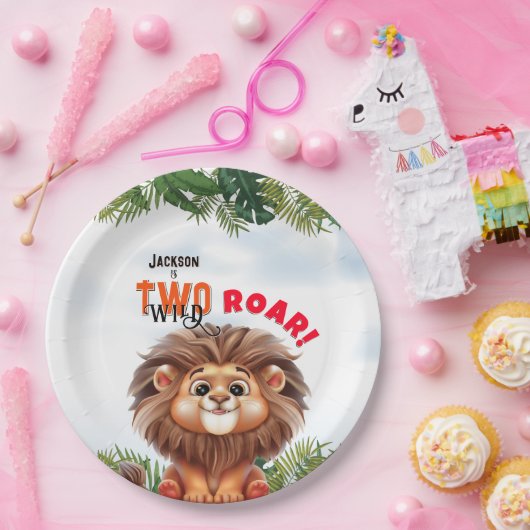 ライオンサファリツーワイルド子供の誕生日 ペーパープレート (パーティー)