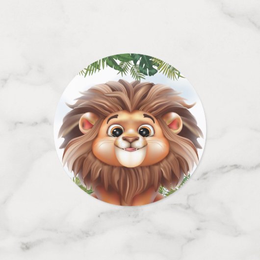 ライオンサファリワイルドワン子供の誕生日パーティー コンフェッティ (スモール正面)