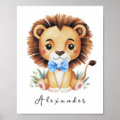ライオンサファリ保育園ポスター - 赤ちゃん部屋の装飾 ポスター (正面)