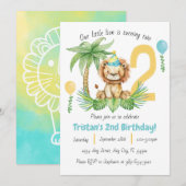 ライオンサファリ2歳の誕生日招待状 招待状 (正面/裏面)