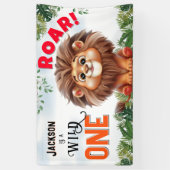 ライオンサファリ ワイルドワン キッズバースデー 横断幕 (縦)