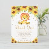 ライオンサンフラワーベビーシャワー誕生日 サンキューカード (スタンド正面)