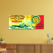 ライオンサーモン缶ラベルWrangell, AK キャンバスプリント (インサイチュ (リビング))