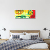 ライオンサーモン缶ラベルWrangell, AK キャンバスプリント (インサイチュ (寝室))