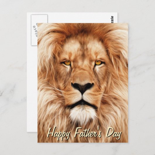 ライオンザキング絵を描フォトの父の日 ポストカード (正面/裏面)