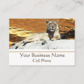 ライオンシッターオンロック素晴らしサンセット名刺 名刺 (正面)