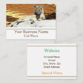 ライオンシッターオンロック素晴らしサンセット名刺 名刺 (正面/裏面)