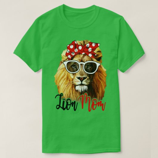 ライオンシャツライオンマムバンダナ Tシャツ (デザイン正面)