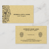 ライオンシュガースカル&ベージュペイズリー 名刺 (正面/裏面)