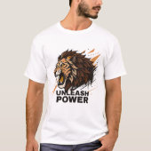 ライオンジムTシャツ -  力を解き放て ビーストモード ワークアウト Tシャツ (正面)