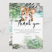ライオンジャングルかわいいエキゾチックなサファリ サンキューカード (正面/裏面)