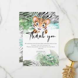 ライオンジャングルかわいいエキゾチックなサファリ サンキューカード