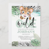 ライオンジャングルキュートファースト誕生日 招待状 (正面)