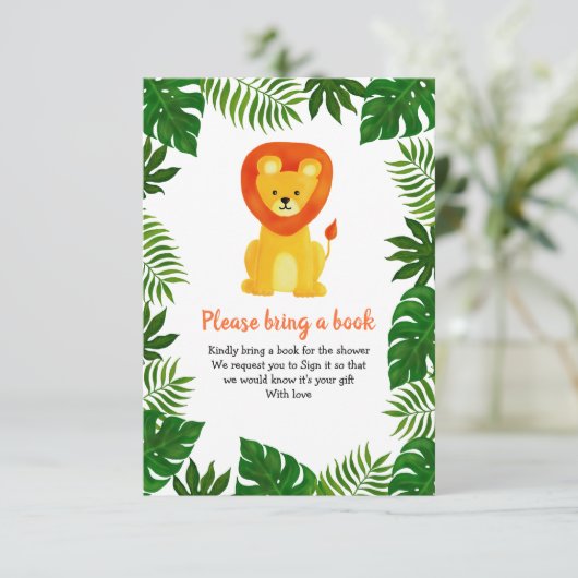 ライオンジャングルサファリ動物 |森に本を持って来る 招待状 (スタンド正面)
