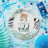 ライオンジャングルパーソナライズされたファースト誕生日 ペーパープレート (パーティー)