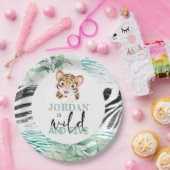 ライオンジャングルパーソナライズされた第5誕生日 ペーパープレート (パーティー)