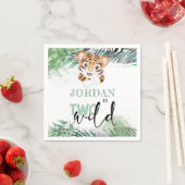 ライオンジャングルパーソナライズされた2回目の誕生日 スタンダードカクテルナプキン (インサイチュ)