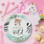 ライオンジャングルパーソナライズされた2回目の誕生日 ペーパープレート (パーティー)