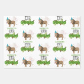 ライオンジャングル動物の誕生日パーティーカスタム ラッピングペーパーシート (正面2)