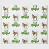 ライオンジャングル動物の誕生日パーティーカスタム ラッピングペーパー (フラット)