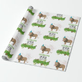 ライオンジャングル動物の誕生日パーティーカスタム ラッピングペーパー (アンロールド)