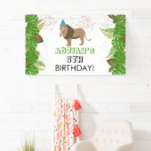 ライオンジャングル動物の誕生日パーティーカスタム 横断幕 (インサイチュ)