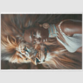 ライオンジャングル黒人女性デコパージュ 薄葉紙 (正面)