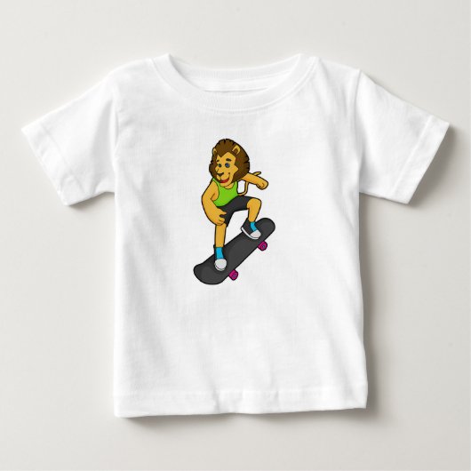 ライオンスケータースケートボード ベビーTシャツ (正面)