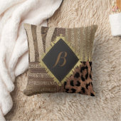 ライオンスサファリシックなジャングルグラムスパークルモダンル クッション (ブランケット)