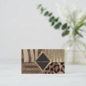 ライオンスサファリシックジャングルグラム金ゴールドスパークル 名刺 (スタンド正面)