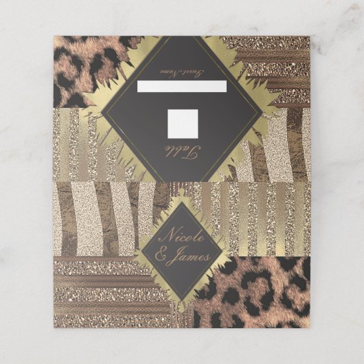 ライオンスサファリジャングルグラムモダンテーブル番号 プレイスカード (外部開封)