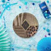 ライオンスサファリジャングルグラムモダン金ゴールドスパークル ペーパープレート (パーティー)