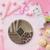 ライオンスサファリジャングルグラムモダン金ゴールドスパークル ペーパープレート (パーティー)