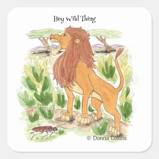 ライオンステッカー スクエアシール (正面)