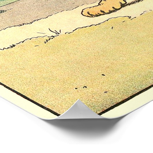 ライオンストーリーブックアルファベ図解入りの、写真付きのット ポスター (角)